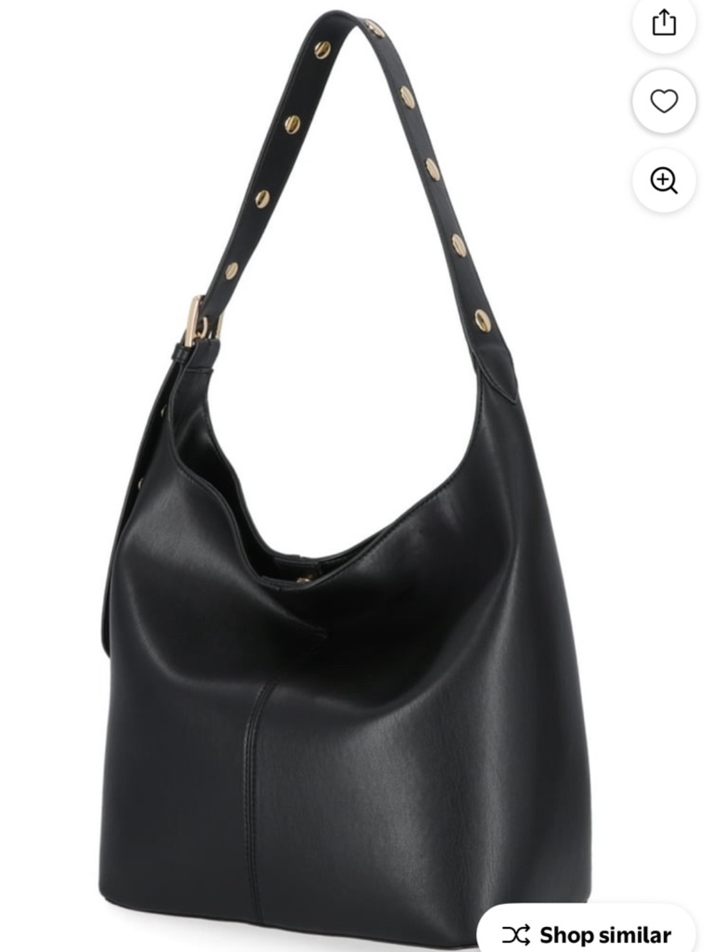 Black Shoulder Bag with Grommet Strap